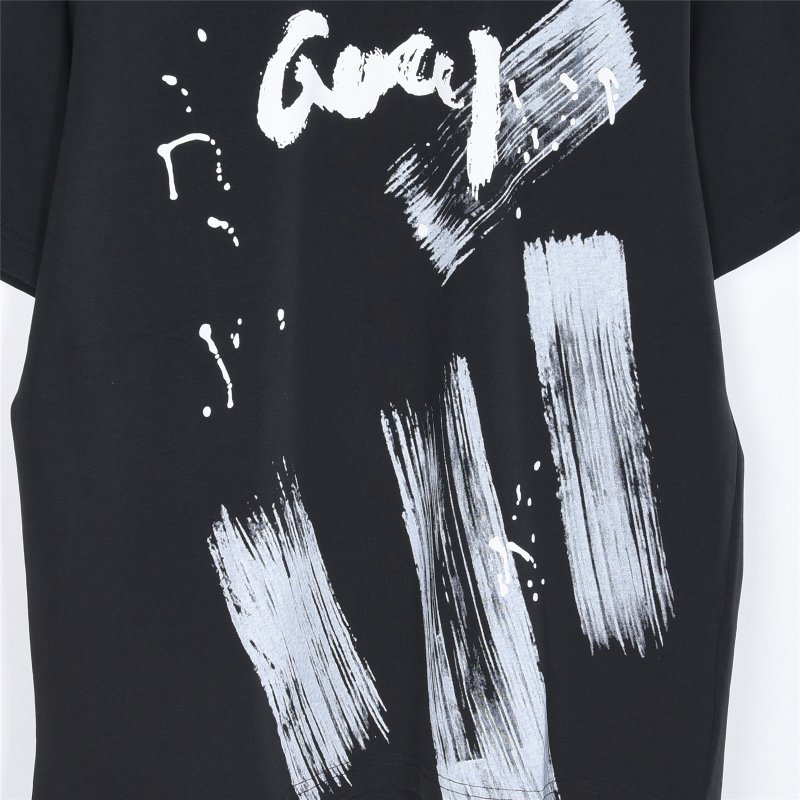 Black Graphic Short Sleeve T-Shirt with Abstract Design view