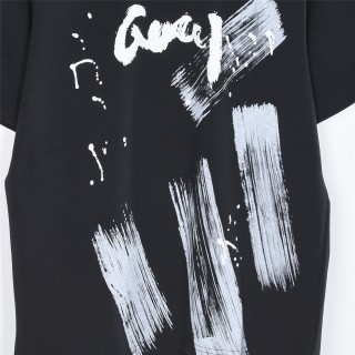 Gucci Ink Brush Stroke Graffiti Logo Black T-Shirt view 6