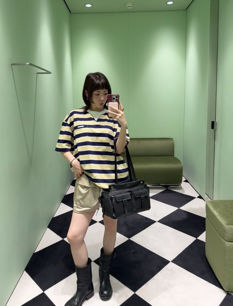 Navy & Cream Striped Oversized Short Sleeve T-Shirt