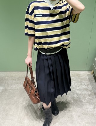 Navy & Cream Striped Oversized Short Sleeve T-Shirt view 7