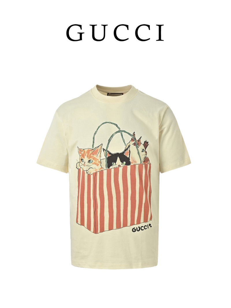 Calvin Klein Cream Graphic Print T-Shirt with Red Striped Detail view