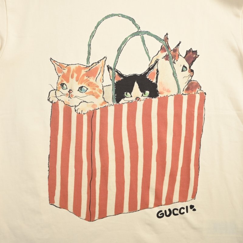 Calvin Klein Cream Graphic Print T-Shirt with Red Striped Detail view
