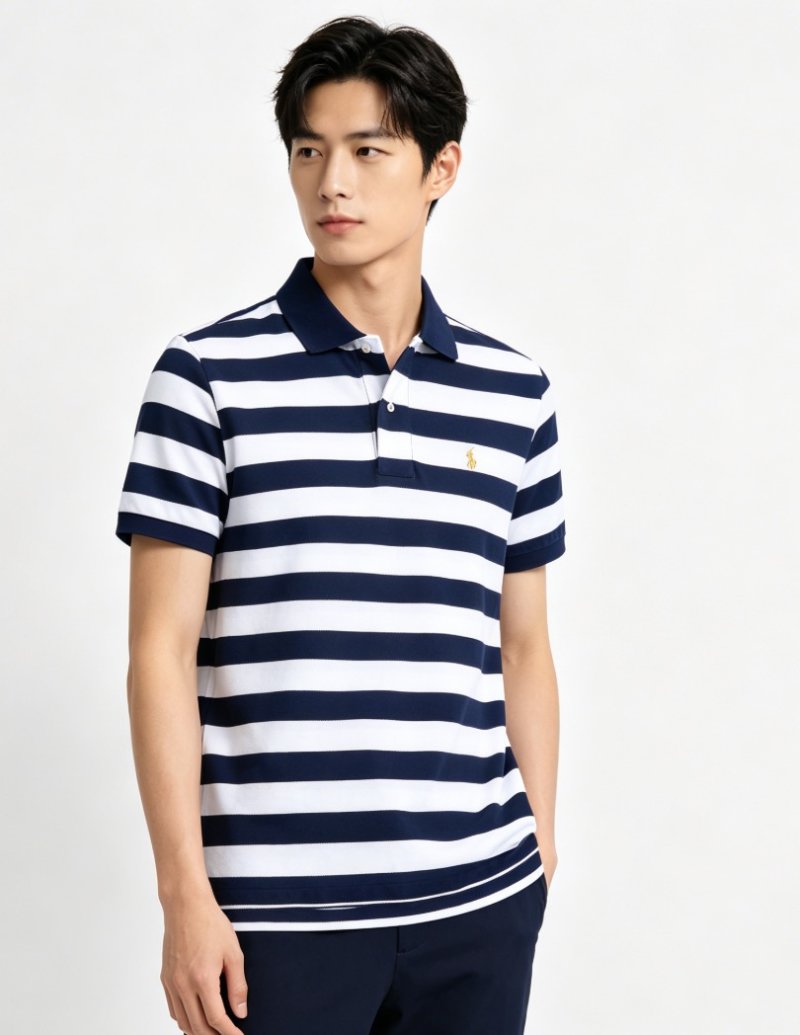 Polo Ralph Lauren Navy White Striped Short-Sleeve Polo