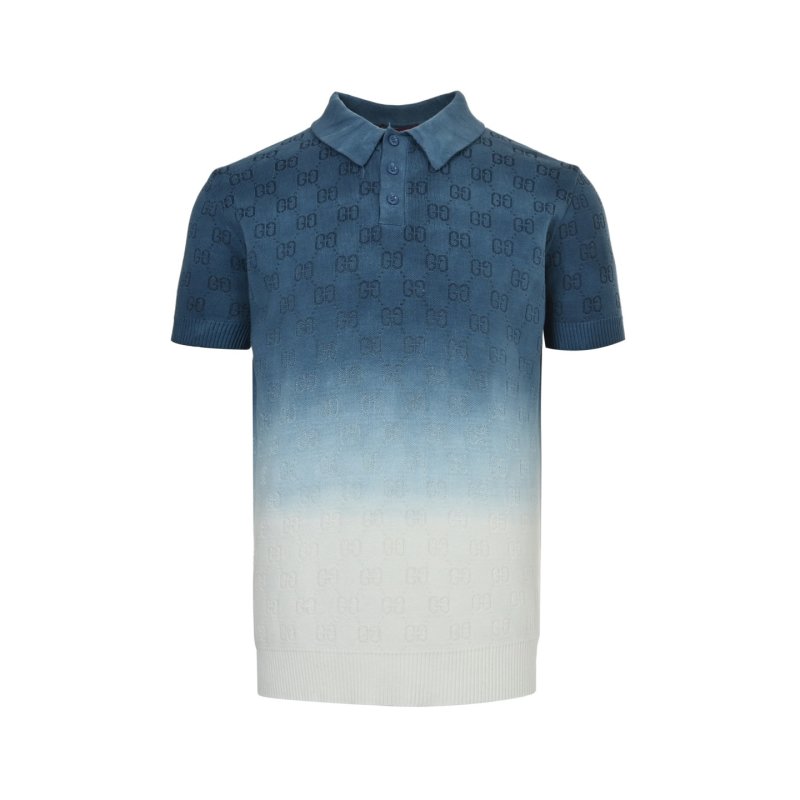 Gucci GG Monogram Polo T-Shirt Navy & Cream view