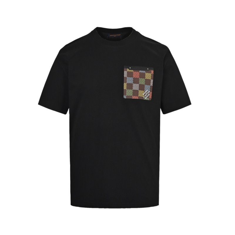 Black Checkered Pocket T-Shirt view