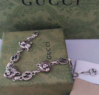 Gucci Tiger Head Chain Bracelet Silver view 8