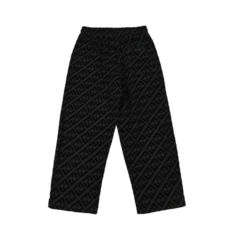 Fendi FF Monogram Black Wide-Leg Pants view
