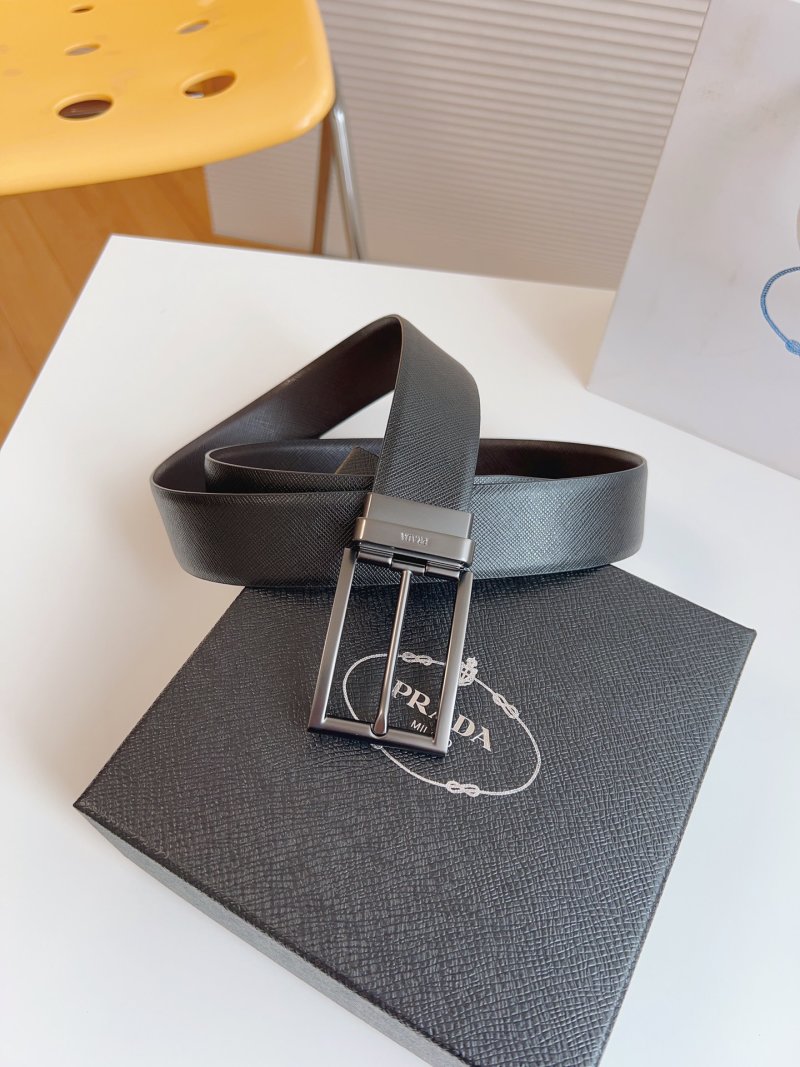 Prada Black Saffiano Leather Belt 35mm view
