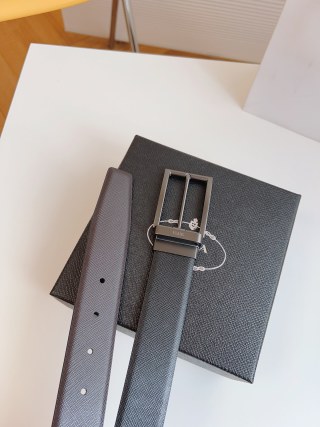 Prada Black Saffiano Leather Belt 35mm view 7
