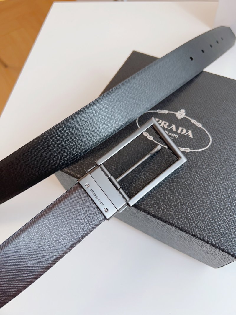 Prada Black Saffiano Leather Belt 35mm view