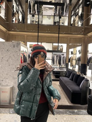 Moncler Forest Green Quilted Down Jacket view 4