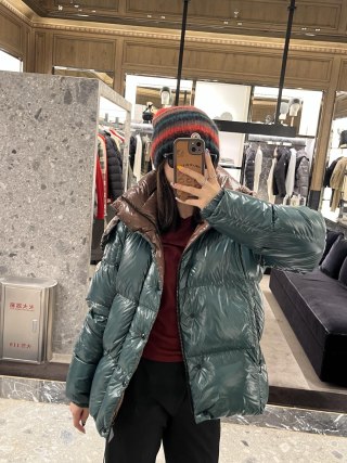 Moncler Forest Green Quilted Down Jacket view 5