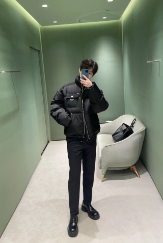 Prada Black Nylon Down Jacket view 2