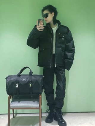 Prada Black Nylon Down Jacket view 4