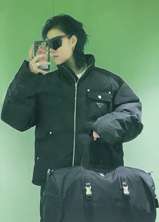 Prada Black Nylon Down Jacket view 5