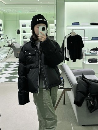 Prada Black Nylon Down Jacket view 6