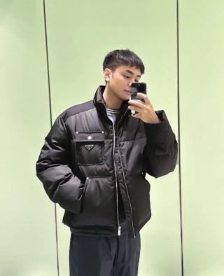 Prada Black Nylon Down Jacket view 7