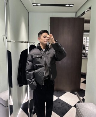 Prada Black Nylon Down Jacket view 8