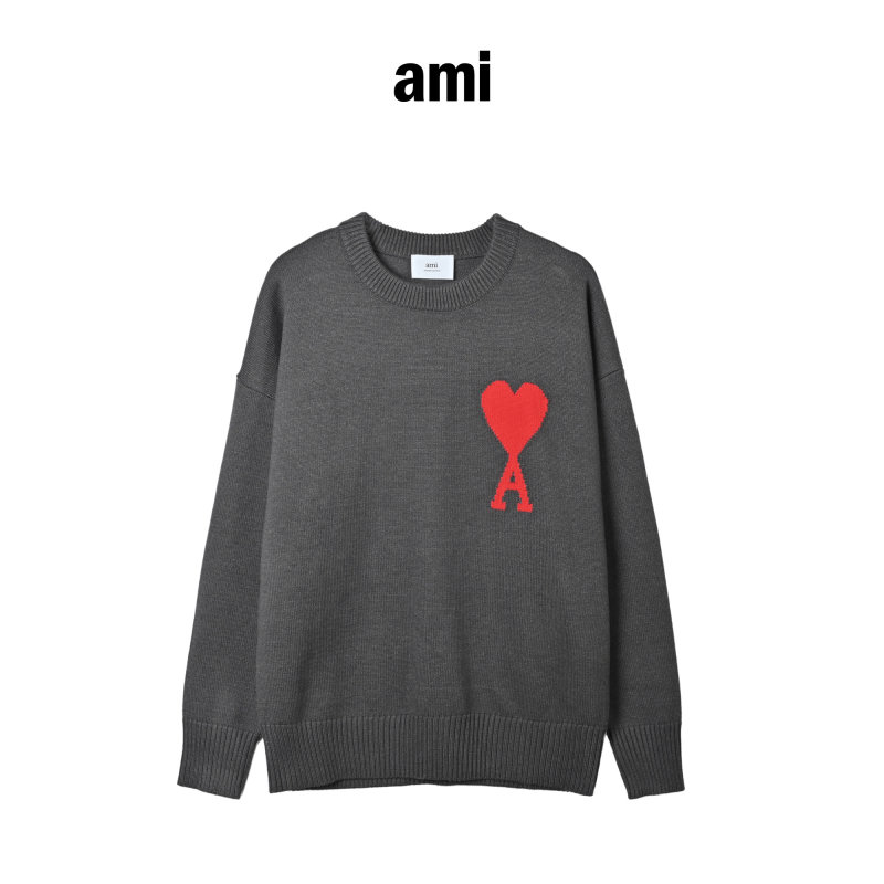Charcoal Grey Wool Blend Cardigan with Red Logo Embroidery view