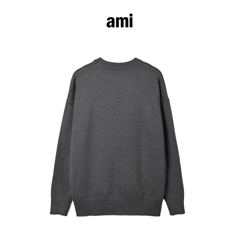 Charcoal Grey Wool Blend Cardigan with Red Logo Embroidery view