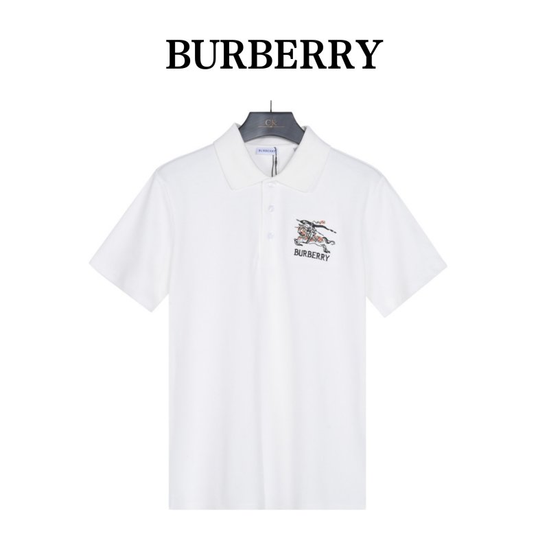 Burberry White Short-Sleeve Logo Polo Shirt view