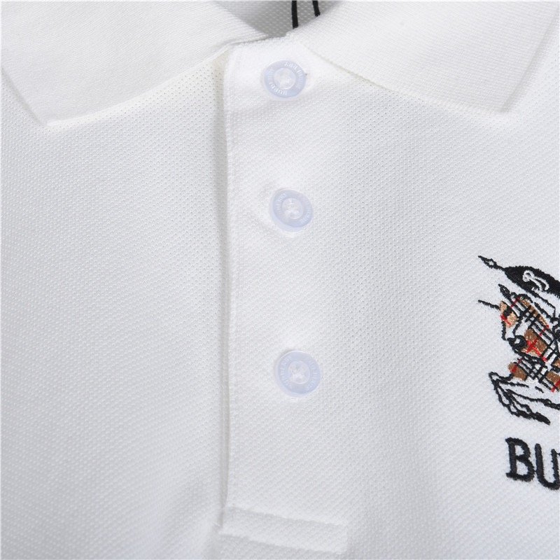 Burberry White Short-Sleeve Logo Polo Shirt view