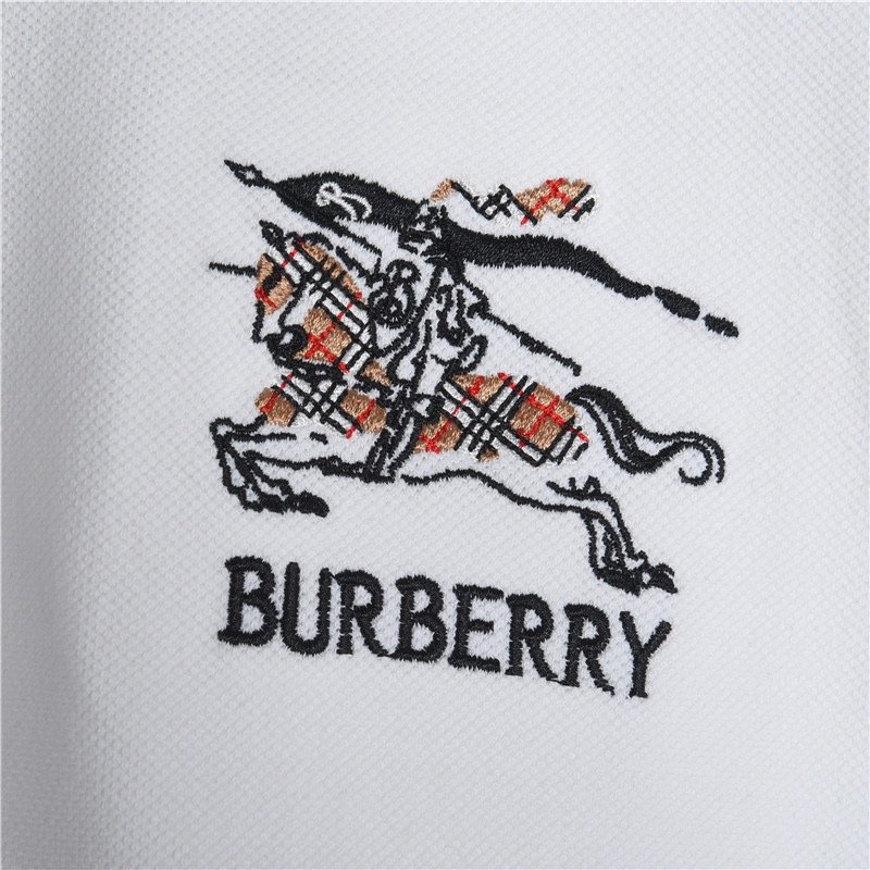 Burberry White Short-Sleeve Logo Polo Shirt view