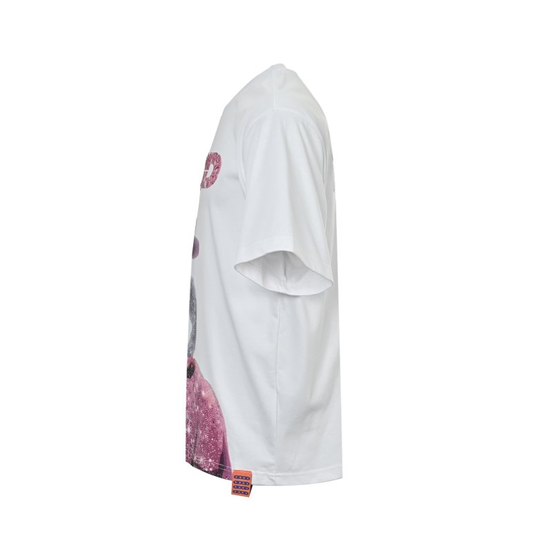Oversized Graphic Print T-Shirt - White with Pink Horse Design view