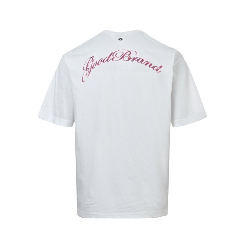 Oversized Graphic Print T-Shirt - White with Pink Horse Design view