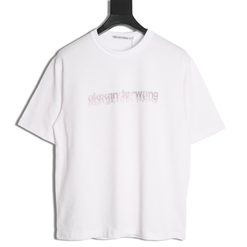 Alexander Wang Rhinestone Logo White T-Shirt