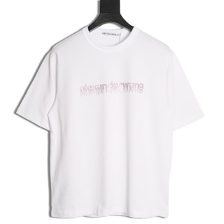 Alexander Wang Rhinestone Logo White T-Shirt