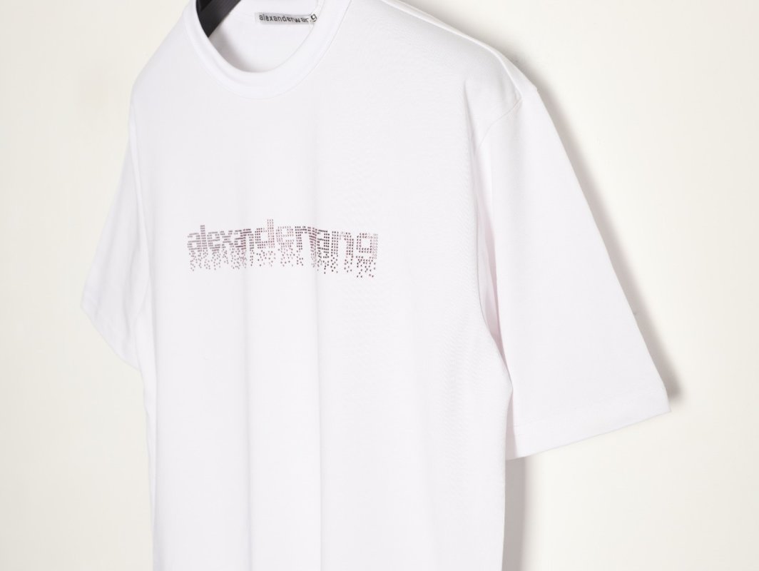 Alexander Wang Rhinestone Logo White T-Shirt view