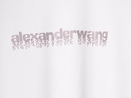 Alexander Wang Rhinestone Logo White T-Shirt view 4
