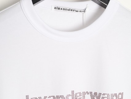 Alexander Wang Rhinestone Logo White T-Shirt view 5
