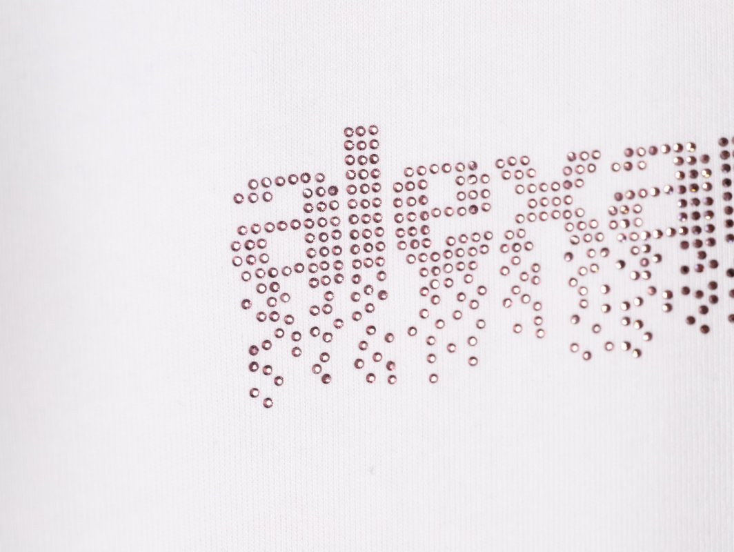 Alexander Wang Rhinestone Logo White T-Shirt view