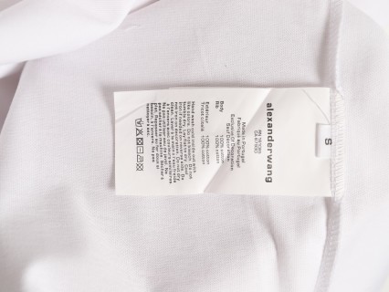 Alexander Wang Rhinestone Logo White T-Shirt view 7