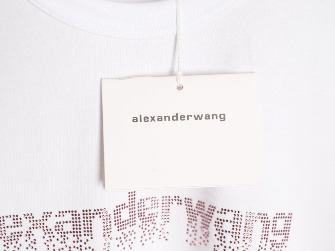 Alexander Wang Rhinestone Logo White T-Shirt view