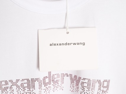 Alexander Wang Rhinestone Logo White T-Shirt view 9