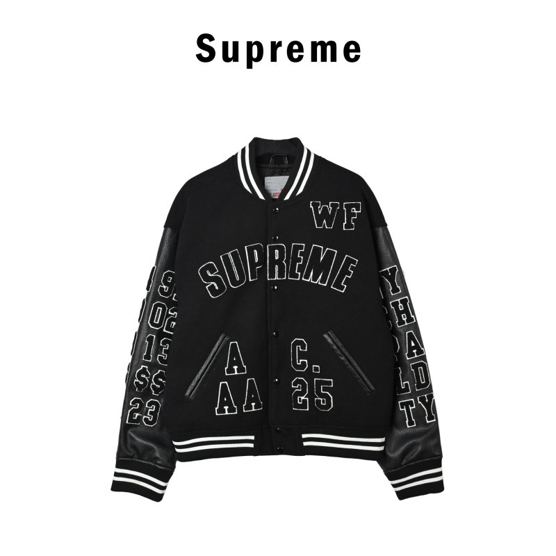 Supreme Black Varsity Wool Jacket view