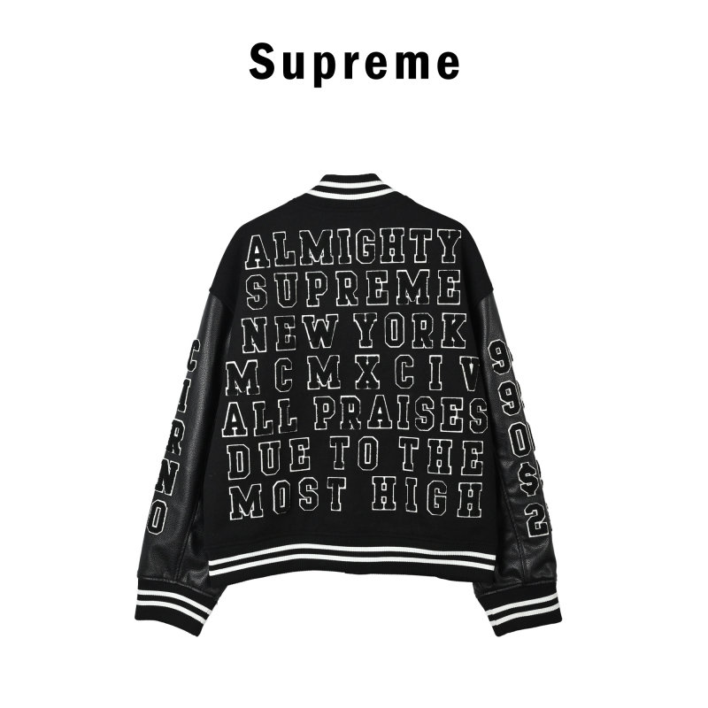 Supreme Black Varsity Wool Jacket view