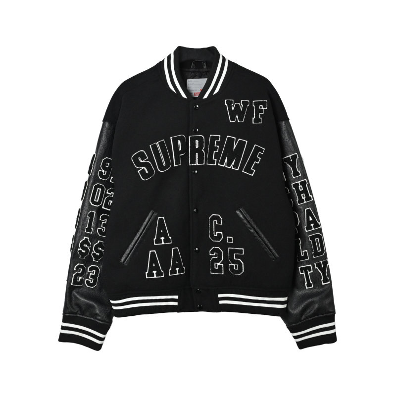 Supreme Black Varsity Wool Jacket view