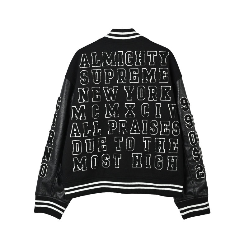 Supreme Black Varsity Wool Jacket view
