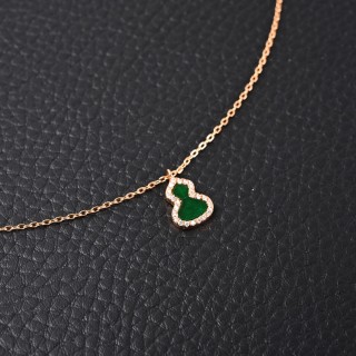 Qeelin Green Chalcedony Gourd Mini Pendant Necklace view 2