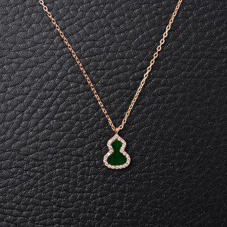 Qeelin Green Chalcedony Gourd Mini Pendant Necklace view 3