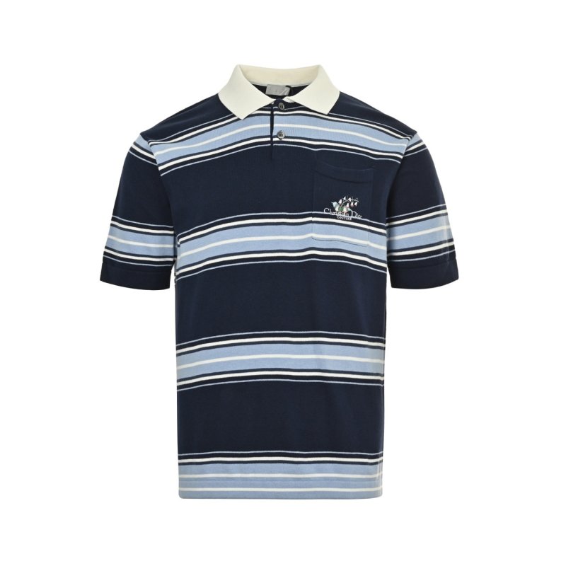 Polo Ralph Lauren Navy Blue Stripe Polo T-Shirt view