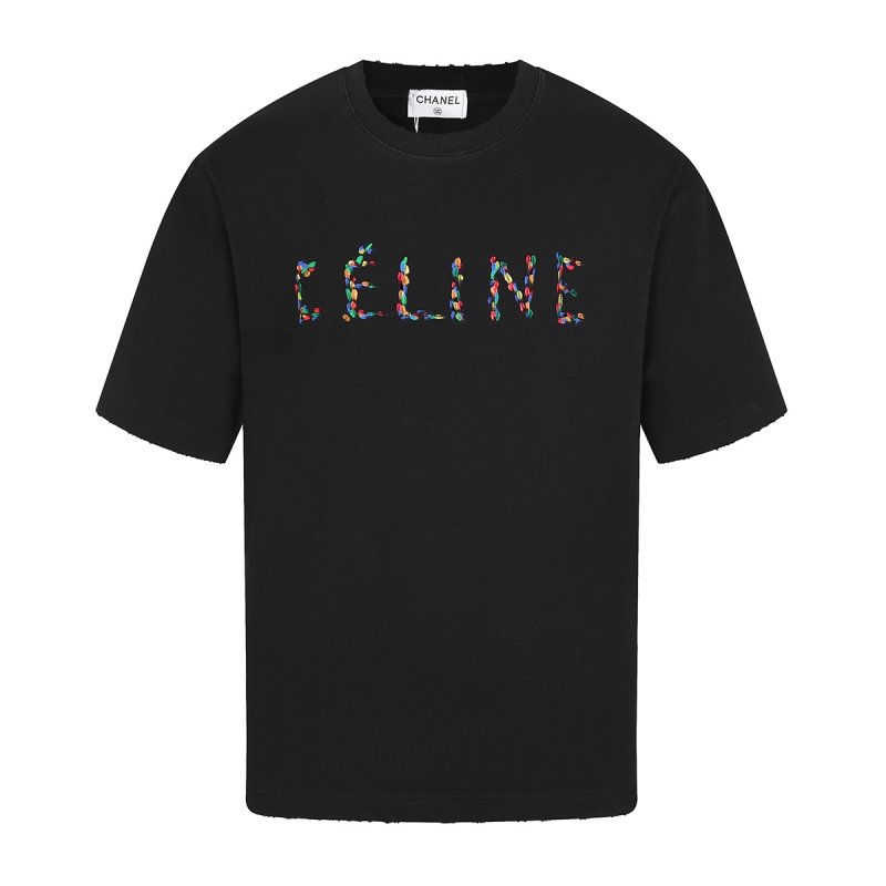 Black Oversized T-Shirt with Colorful Logo Print view