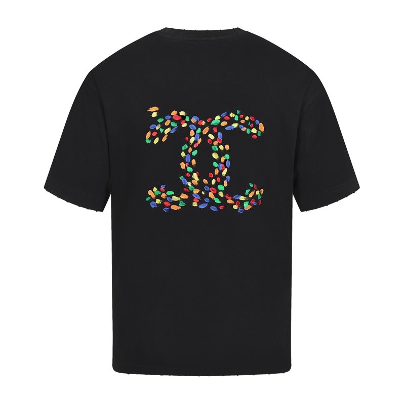 Black Oversized T-Shirt with Colorful Logo Print view