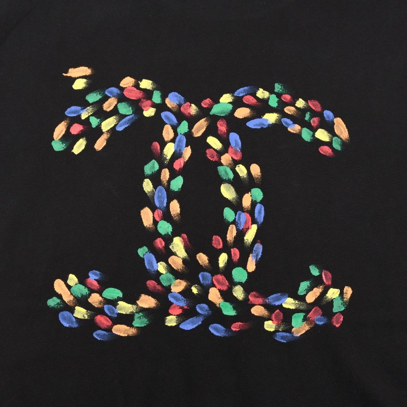Black Oversized T-Shirt with Colorful Logo Print view