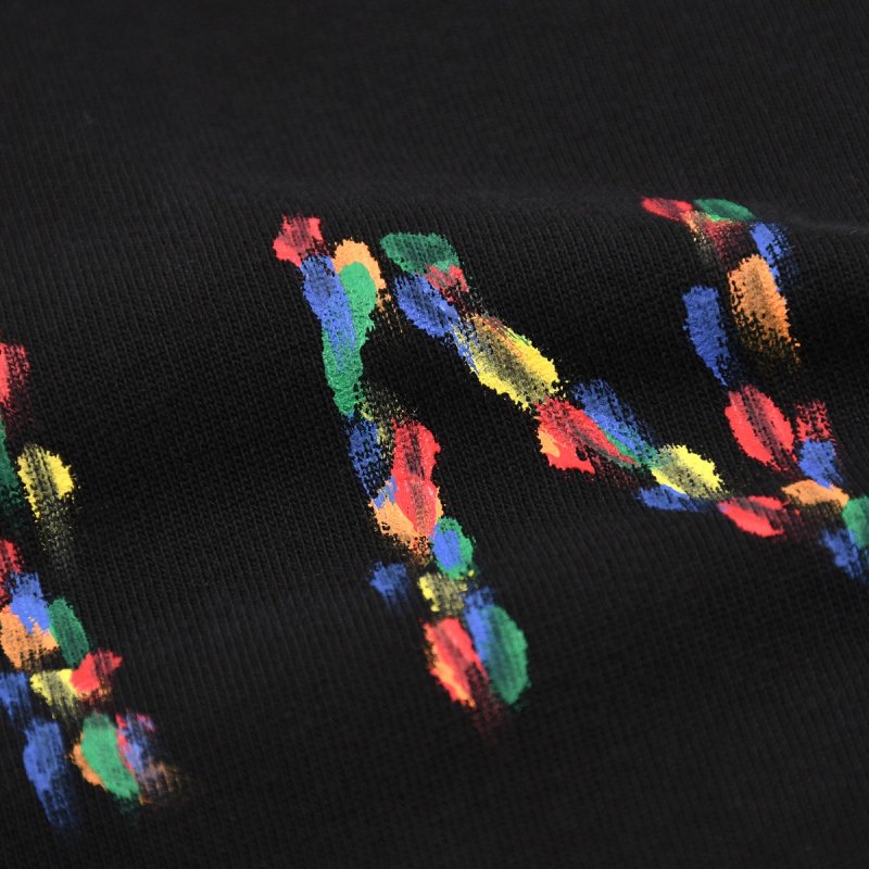 Black Oversized T-Shirt with Colorful Logo Print view