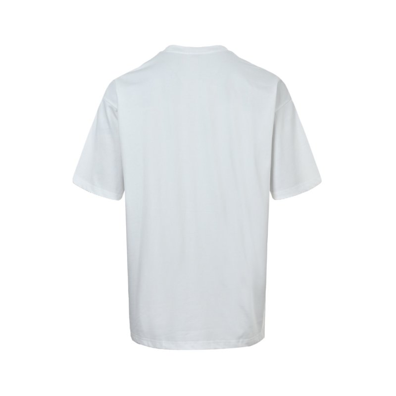 White Oversized T-Shirt with Blue Logo Print view